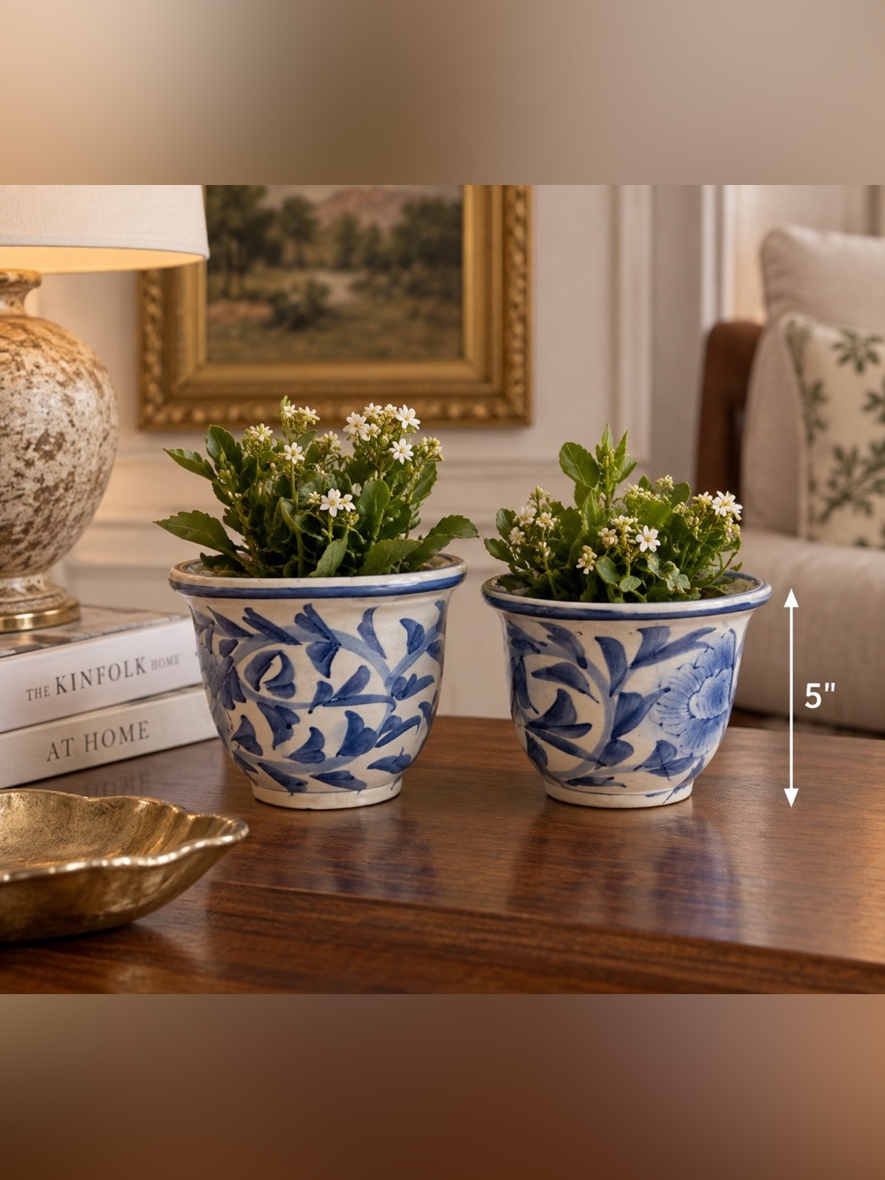 Antique Chinese Blue and White Jardiniere Planter Porcelain Pots